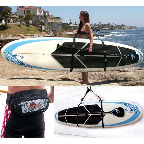 רצועת נשיאה לLongboard  או SUP, הרצועה מתקפלת לתוך פאוץ' עם מקום איחסון.