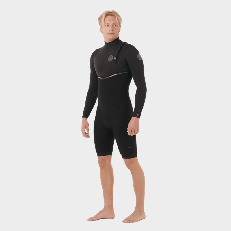 RIP CURL - E-bomb 2mm Zip Free Long Sleeve Short Leg Springsuit Wetsuit