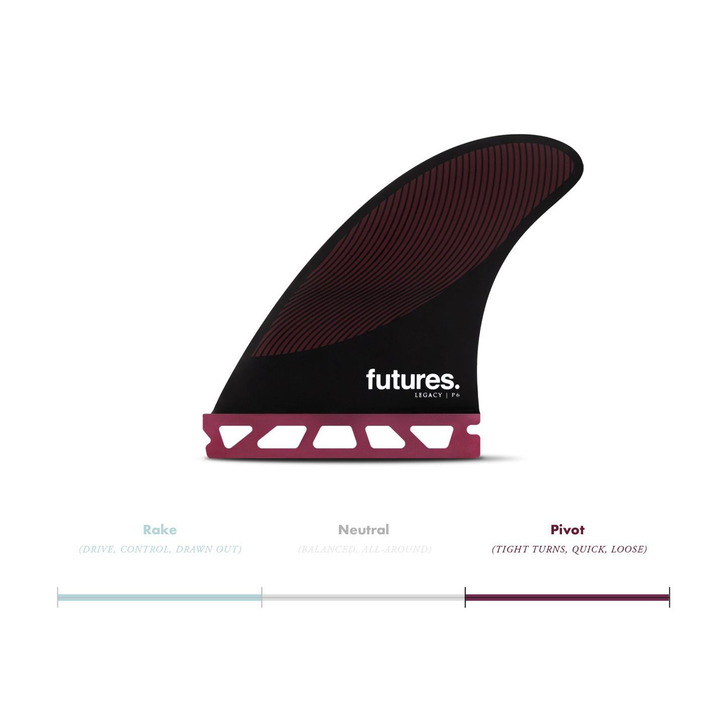 סט חרבות מדגם P6 Medium של חברת Futures Fins.